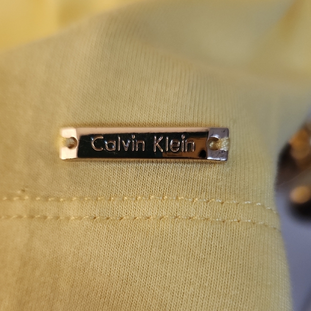Calvin Klein Yellow Scoop Neck Top - Picture 2 of 4